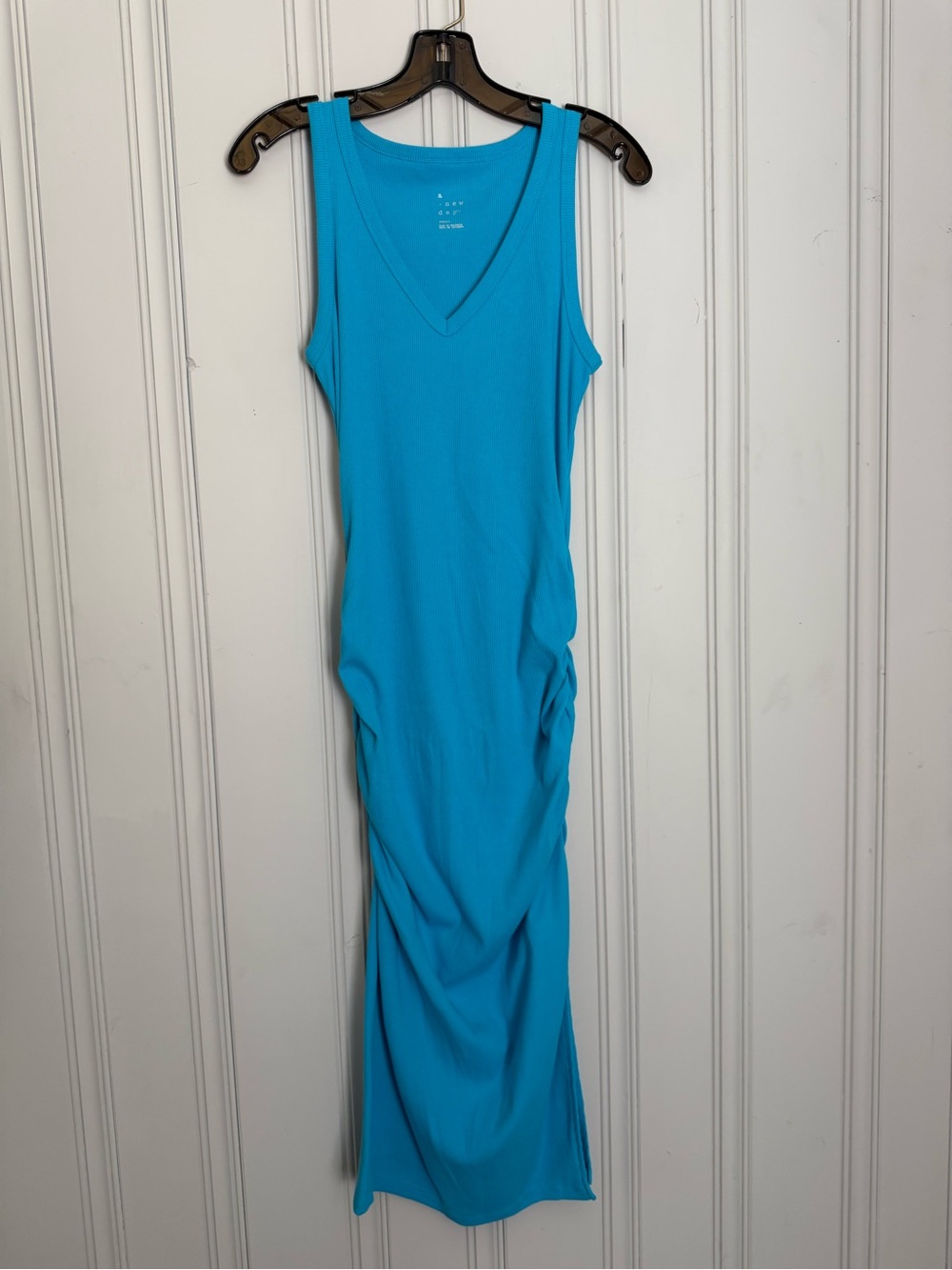 a new day Turquoise V-Neck Sleeveless Ruched Maxi Dress